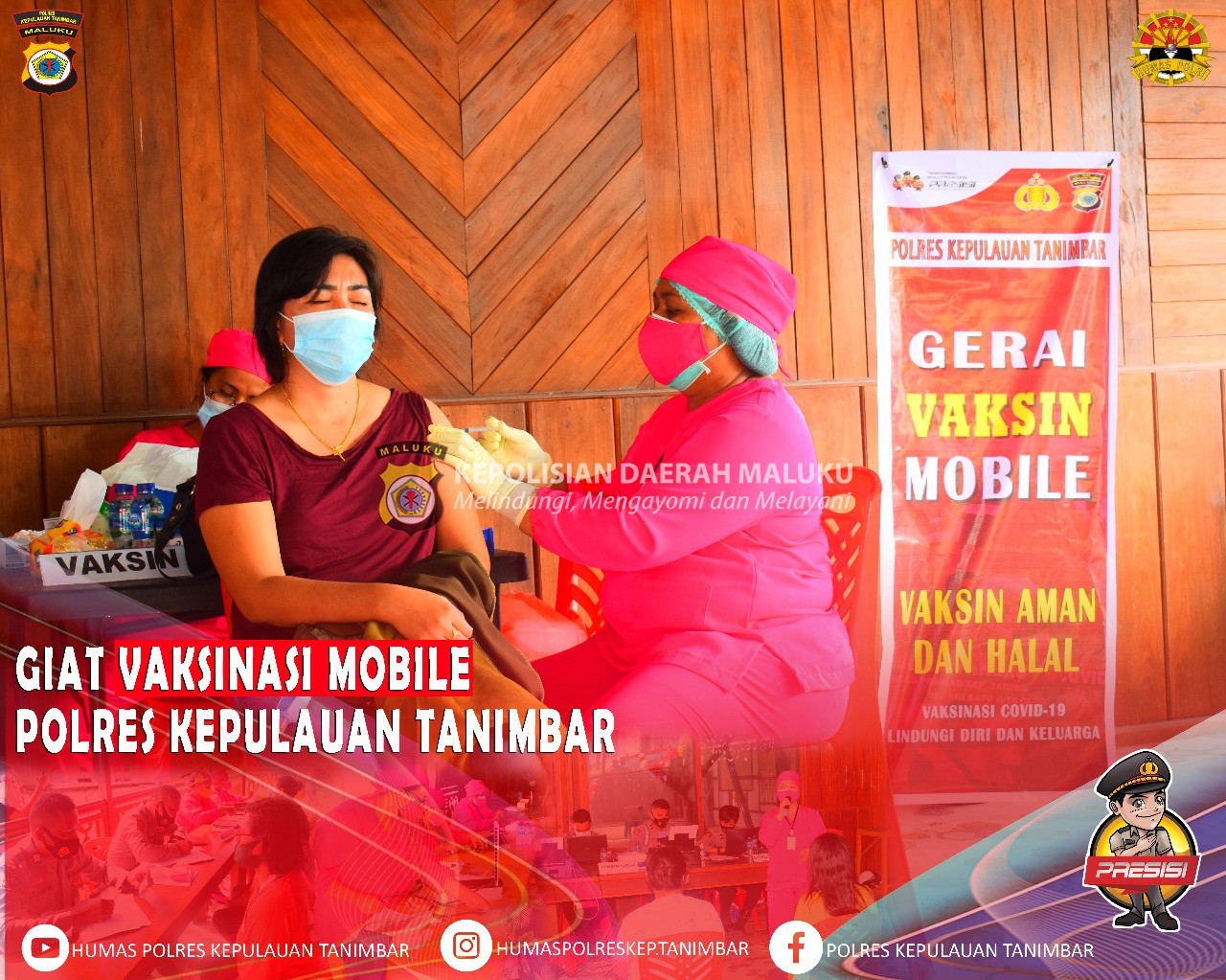 Vaksinasi Mobile Polres Kepulauan Tanimbar kembali digelar di Desa Olilit timur