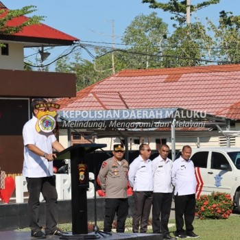 Pimpin Apel Pagi di Polres SBB, ini Pesan Irwasda Polda Maluku