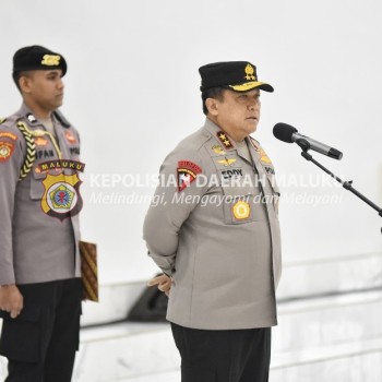 Perdana, Kapolda Maluku Pimpinan Apel Gabungan: Mari Kita Berbuat Baik Melayani Masyarakat