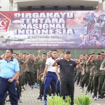 Wakapolda Maluku Hadiri Olahraga Bersama Sambut HUT ke-79 TNI