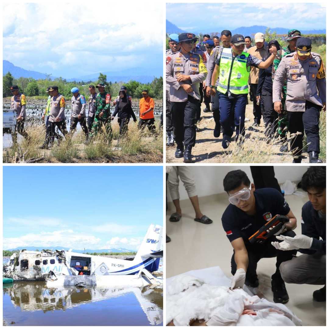 Polda Gorontalo Kerahkan Tim Inafis Lakukan Identifikasi Korban Pesawat Jatuh di Randangan, Pohuwato