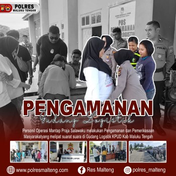 Kembali Polres Malteng Laksanakan Pengamanan di Gudang Logistik KPU Kabupaten Malteng