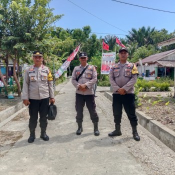 Polsek Huamual Kembali Amankan Giat Kampanye Tatap Muka Salah Satu Paslon Bupati dan Wakil Bupati Kab.SBB