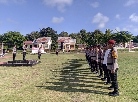 Pimpin Apel Bersama Kompi 4 Yon C dan BKO Polres MBD, Kapolres: Minimalisir Pelanggaran Anggota saat Pengamanan Pilkada