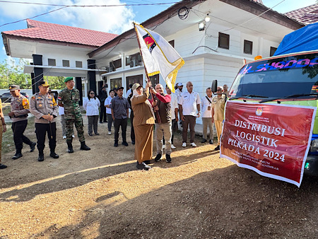 Kapolres Kepulauan Tanimbar hadiri acara pelepasan pendistribusian Logistik Pilkada