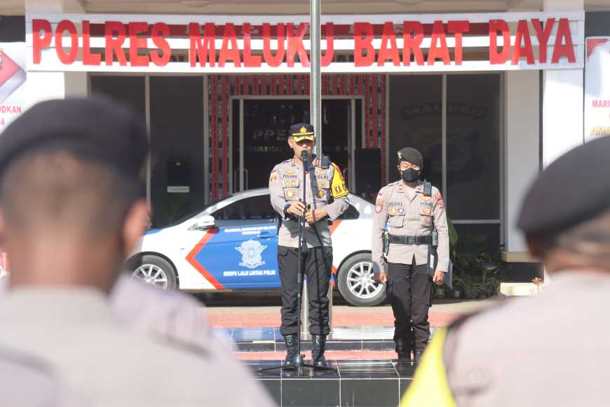 Polres Maluku Barat Daya Gelar Apel Serpas Pengamanan Pilkada Tahun 2024 di TPS Sebagai Kesiapan Pelaksanaan Tugas