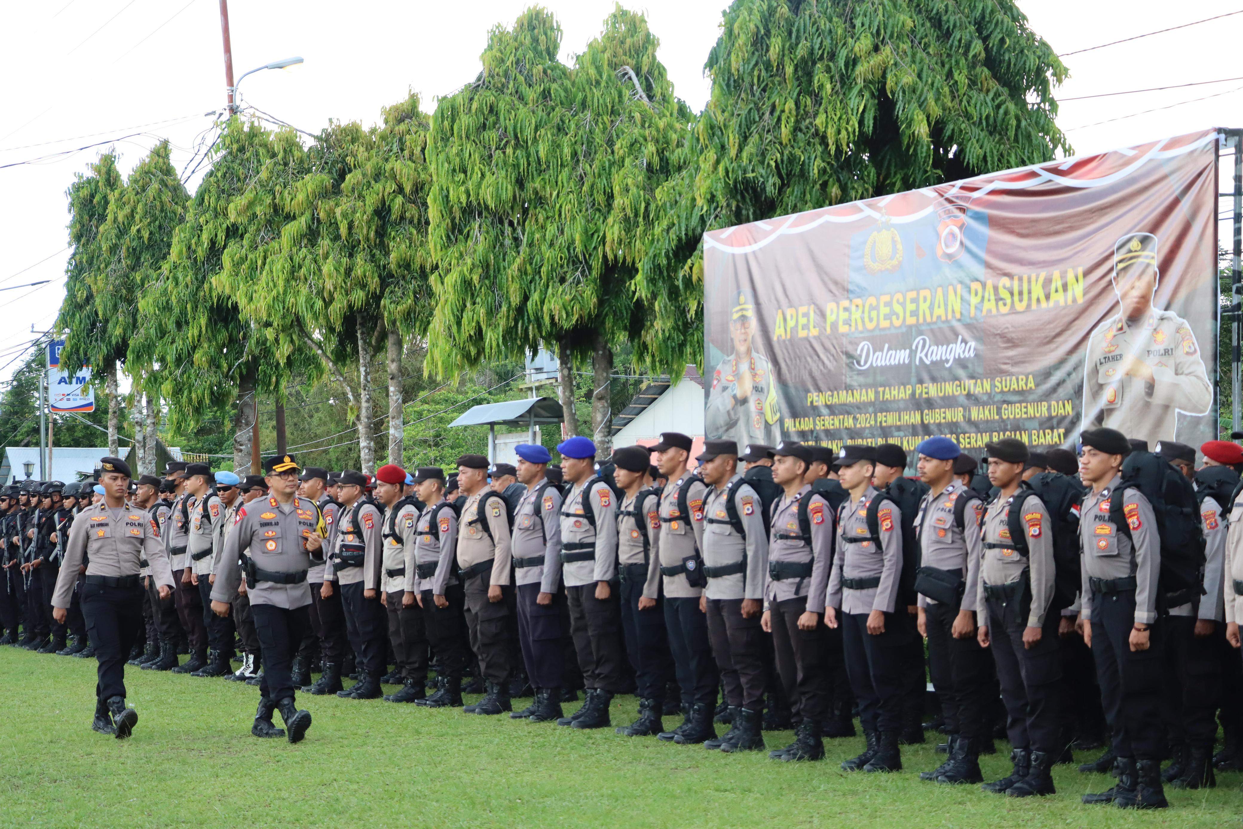 Siap Amankan Pilkada, Polres SBB Gelar Apel Pergeseran Pasukan