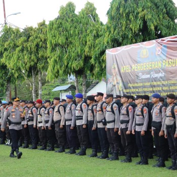 Siap Amankan Pilkada, Polres SBB Gelar Apel Pergeseran Pasukan